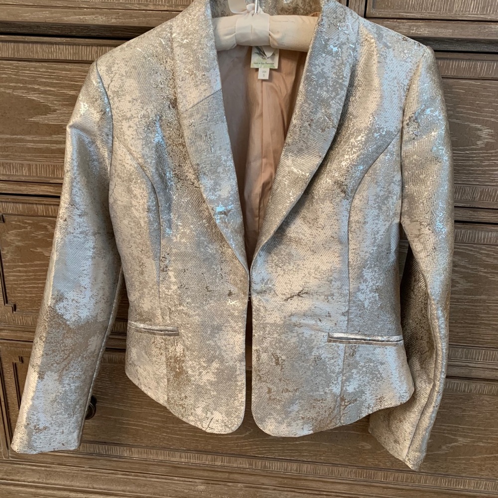 Anthropologie Silver Blazer—Small